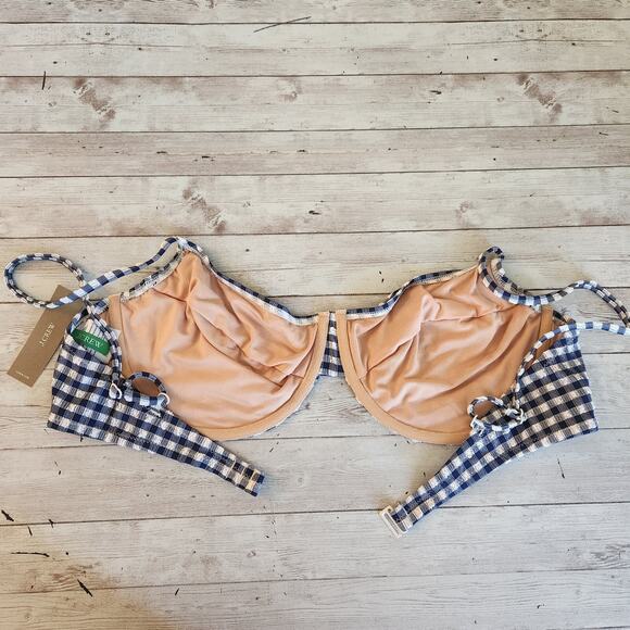J. Crew 1993 Underwire Bikini Top in Gingham Size 42D NWT - Picture 4 of 8